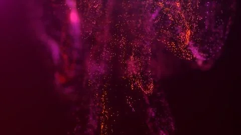 3D rendering of a multicolored, vibrant, abstract cloud of particles in space Stock Illustration