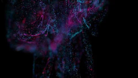 3D rendering of a multicolored, vibrant, abstract cloud of particles in space Stock Illustration
