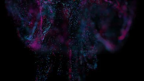3D rendering of a multicolored, vibrant, abstract cloud of particles in space Stock Illustration