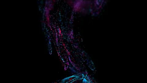 3D rendering of a multicolored, vibrant, abstract cloud of particles in space Stock Illustration