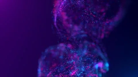 3D rendering of a multicolored, vibrant, abstract cloud of particles in space 스톡 일러스트