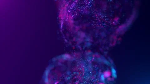 3D rendering of a multicolored, vibrant, abstract cloud of particles in space Stock Illustration