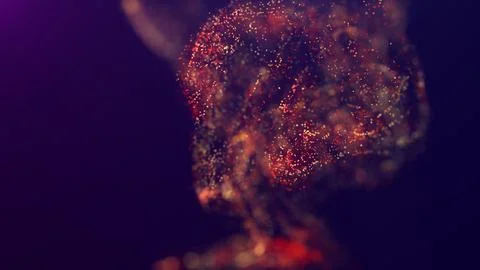 3D rendering of a multicolored, vibrant, abstract cloud of particles in space イラスト素材