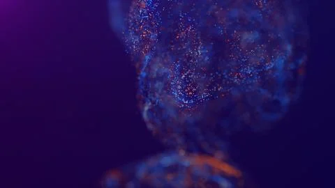 3D rendering of a multicolored, vibrant, abstract cloud of particles in space Stock Illustration