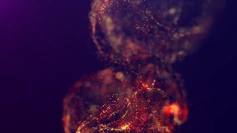 3D rendering of a multicolored, vibrant, abstract cloud of particles in space Stock Illustration