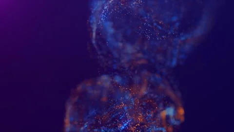 3D rendering of a multicolored, vibrant, abstract cloud of particles in space Stock Illustration