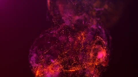 3D rendering of a multicolored, vibrant, abstract cloud of particles in space Illustrazione stock