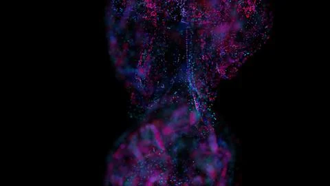 3D rendering of a multicolored, vibrant, abstract cloud of particles in space Stock Illustration