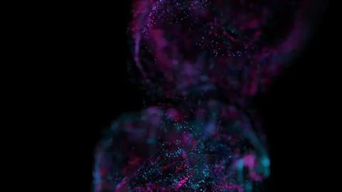 3D rendering of a multicolored, vibrant, abstract cloud of particles in space Stock Illustration