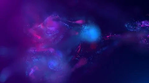 3D rendering of a multicolored, vibrant, abstract cloud of particles in space 스톡 일러스트