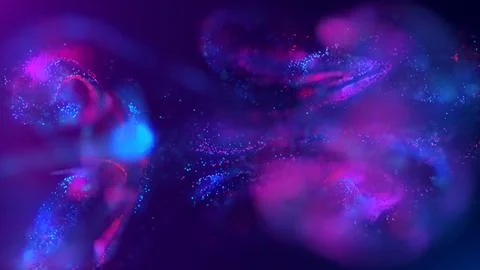 3D rendering of a multicolored, vibrant, abstract cloud of particles in space Illustrazione stock