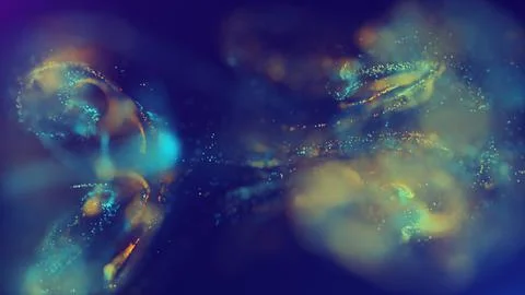 3D rendering of a multicolored, vibrant, abstract cloud of particles in space Stock Illustration
