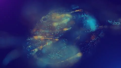 3D rendering of a multicolored, vibrant, abstract cloud of particles in space Stock Illustration