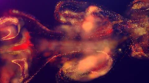 3D rendering of a multicolored, vibrant, abstract cloud of particles in space 스톡 일러스트