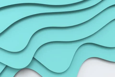 3d rendering, multilayer paper cut illustration background Stock Illustration