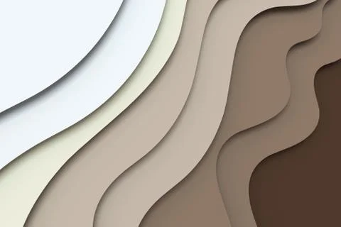 3d rendering, multilayer paper cut illustration background Stock Illustration