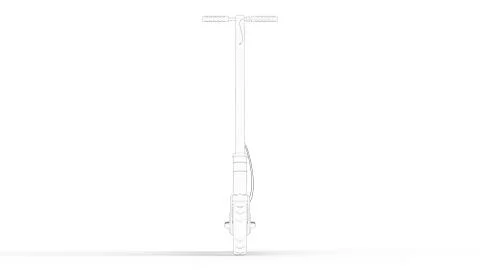 3d rendering multiple technical drawing views of an electric scooter Stock Illustration