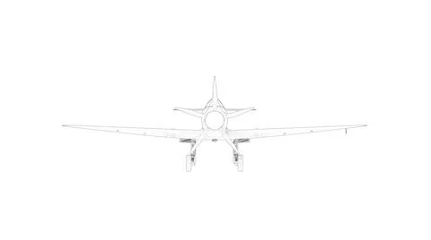 3d rendering multiple technical drawing views of a Spitfire 3d rendering m... Foto stock