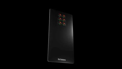 3d rendering of mutilple camera smartphone system concept Illustrazione stock