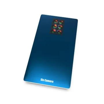 3d rendering of mutilple camera smartphone system concept Illustrazione stock