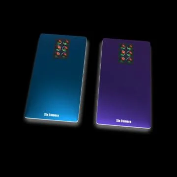 3d rendering of mutilple camera smartphone system concept Illustrazione stock