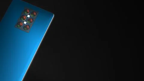 3d rendering of mutilple camera smartphone system concept Illustrazione stock