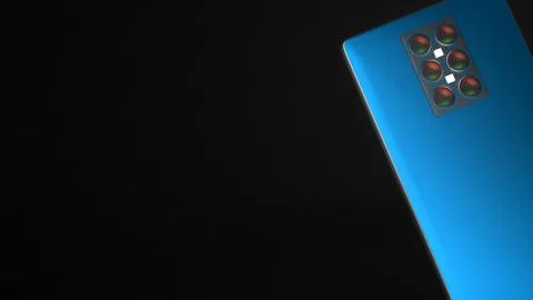 3d rendering of mutilple camera smartphone system concept Illustrazione stock