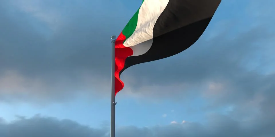 3d rendering of the national flag of the UAE Illustrazione stock