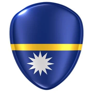 3d rendering of a Nauru flag icon. Stock Illustration