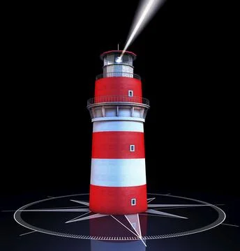 3D rendering of a navigation concept Stock Illustration