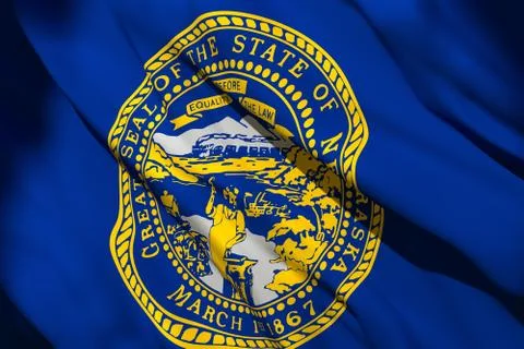 3d rendering of Nebraska State flag Stock Illustration
