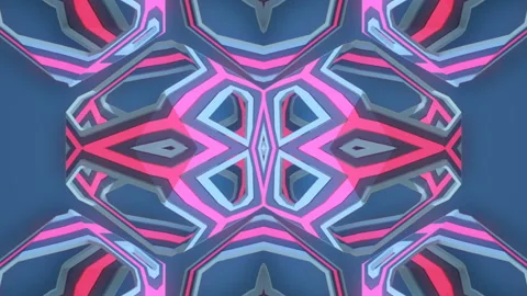 3D rendering neon colored fantasy object, endless loop animation background HD Stock Footage 194415665