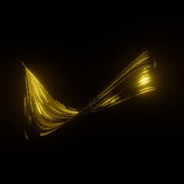 3d rendering. Neon gold paint oil on a black background with bright highlight Stock Illustration