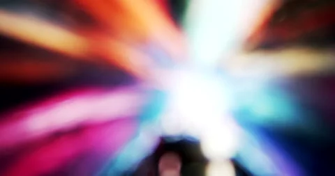 3D rendering with a neon laser light corridor. Night club, chaotic lines. Stock Footage 147022858