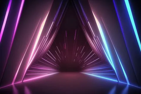 3d rendering neon light abstract ultraviolet background, dynamic glowing li.. Stock Illustration