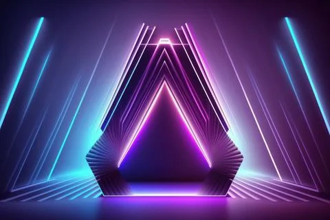 3d rendering neon light abstract ultraviolet background, dynamic glowing li.. Stock Illustration