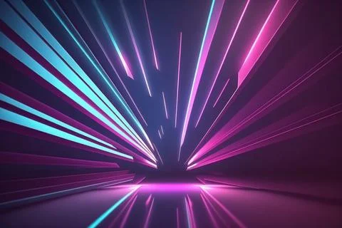 3d rendering neon light abstract ultraviolet background, dynamic glowing li.. Stock Illustration