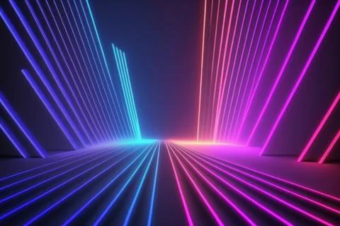 3d rendering neon light abstract ultraviolet background, dynamic glowing li.. Stock Illustration