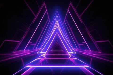 3d rendering neon light abstract ultraviolet background, dynamic glowing li.. Illustrazione stock