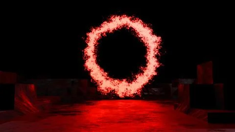 3D rendering. Neon lights in room, Stock Illustration