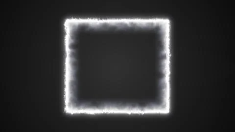 3d rendering of neon square frame with shining effects on dark background. イラスト素材
