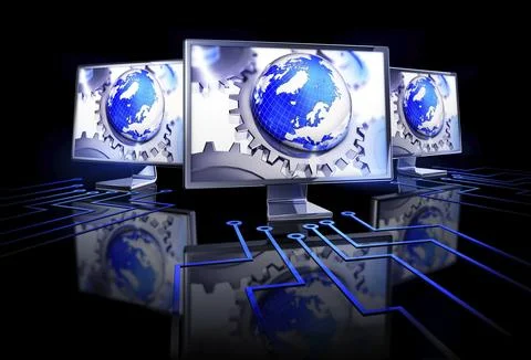 3D rendering of a network concept イラスト素材