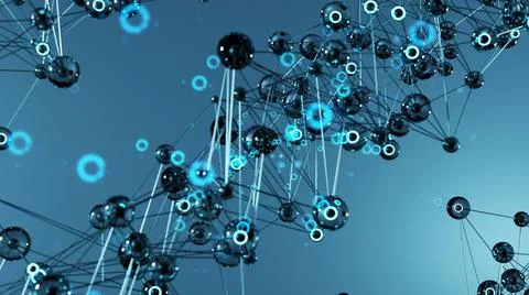 3D rendering of the network connection structure Stock Illustration