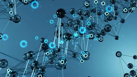 3D rendering of the network connection structure 스톡 일러스트