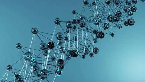 3D rendering of the network connection structure. 스톡 일러스트