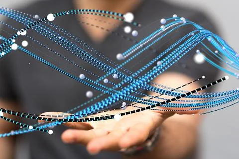 3D rendering of the network elements Stock Photos