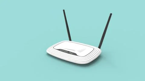 3d rendering of an network internet router isolated in a studio background 스톡 일러스트