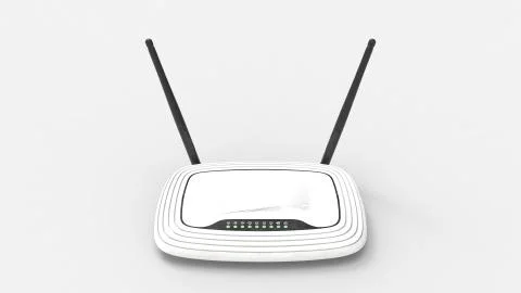 3d rendering of an network internet router isolated in a studio background 스톡 일러스트