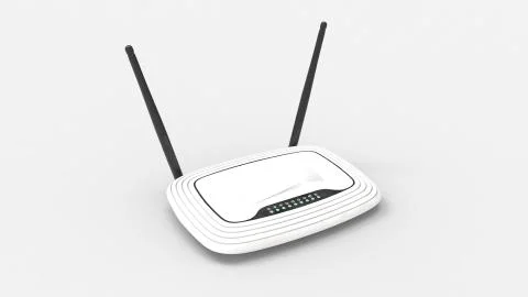 3d rendering of an network internet router isolated in a studio background 스톡 일러스트