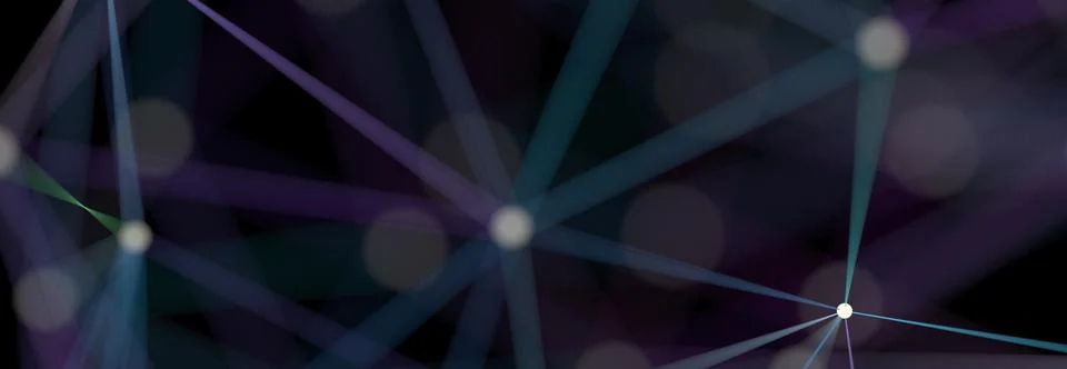 3D rendering of neural network connection on bokeh background Stock Illustration